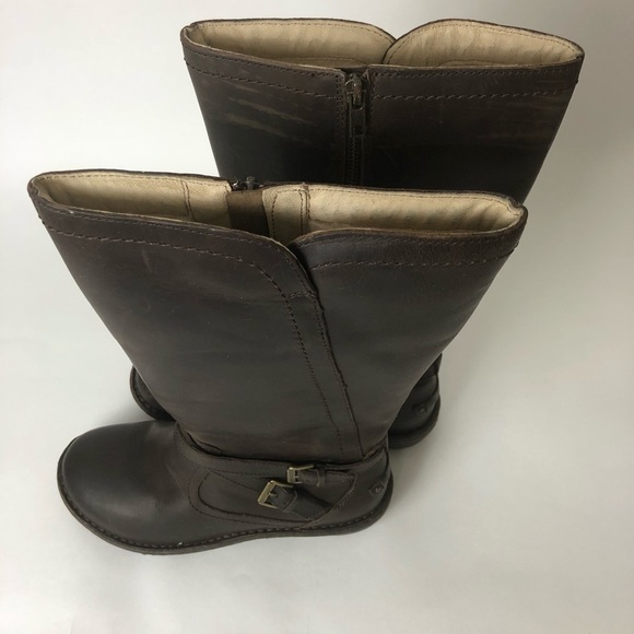 COPY - UGG ROSEN BELTED BUCKLE BROWN LEATHER BOOT with WOOL LINING size 9 - Picture 7 of 8